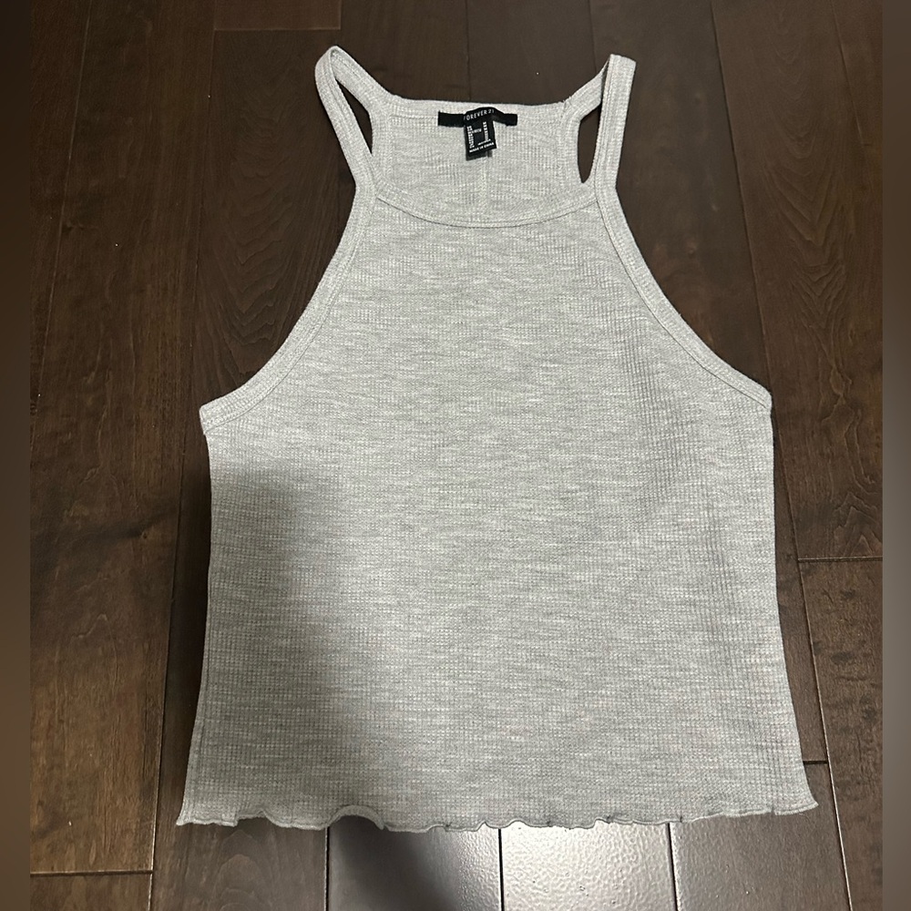 NWOT Forever 21 - Grey Waffle Knit Tank Top Size M
